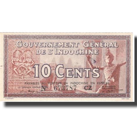 Banknote French Indo China Cents Undated Km C Unc