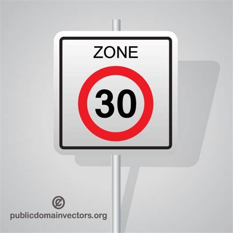 Zone 30 Road Signai Royalty Free Stock Svg Vector And Clip Art