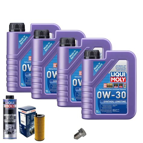 Motoröl 0W30 LIQUI MOLY 4L+BOSCH Ölfilter+Spülung+Ölablassschraube | eBay
