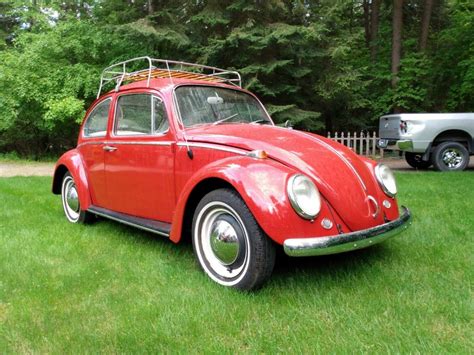 1965 Volkswagen Sunroof Beetle Super Cute Ruby Red Coupe Classic