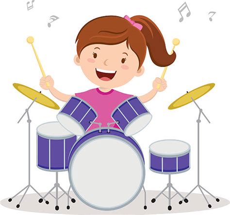 Best Drummer Girl Silhouette Illustrations Royalty Free Vector