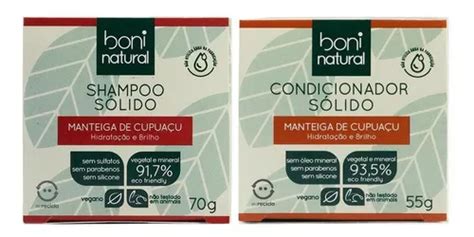 Kit Shampoo Sólido Boni Cupuaçu 70g Condicionador 55g Frete grátis