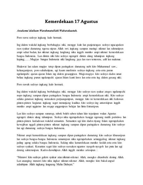 Contoh Pidato 17 Agustus Dalam Bahasa Inggris