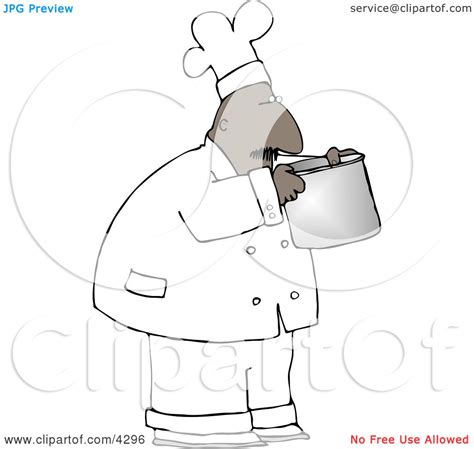 Ethnic Male Chef Smelling Food In a Cooking Pot Clipart by djart #4296