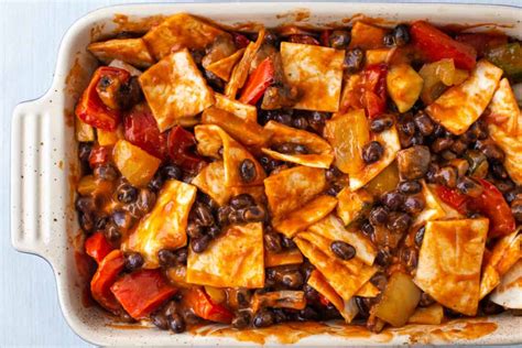 Roasted Vegetable Enchilada Casserole - Easy Cheesy Vegetarian