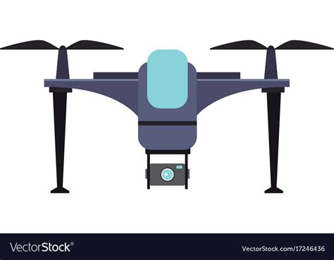 Drone with action camera front view Royalty Free Vector