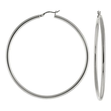 Sterling Silver Large Polished Hoop Earrings Jcpenney