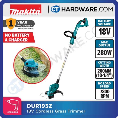 MAKITA DUR193Z CORDLESS GRASS TRIMMER 280W 260MM 10 1 4 WITHOUT