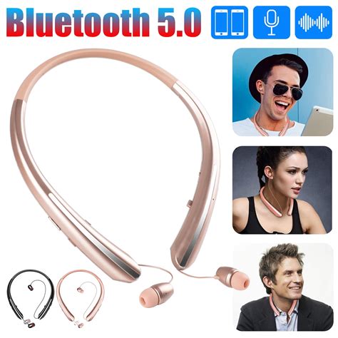 Morease Bluetooth Retractable Headphones, Wireless Headset Neckband Earbuds Sports Noise ...