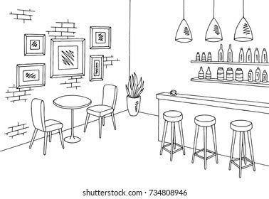 Cafeteria Clipart Black And White