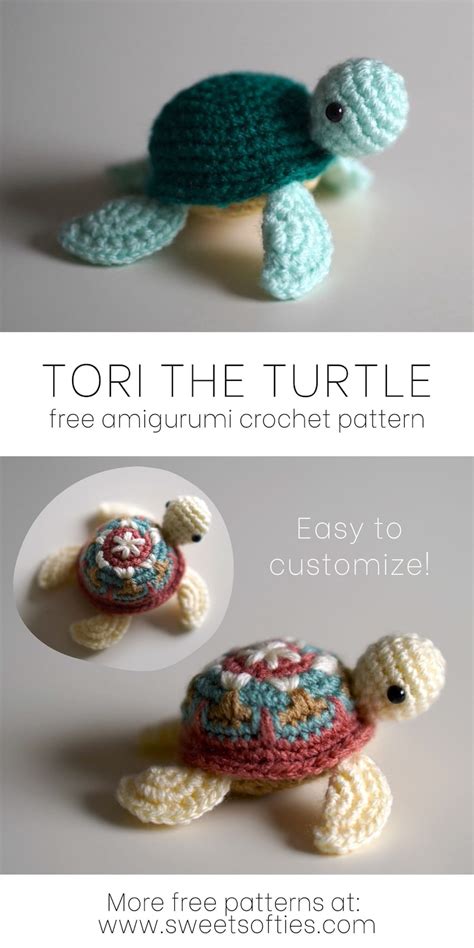 Tori The Turtle Amigurumi Crochet Pattern Diy Tutorial Cute Etsy