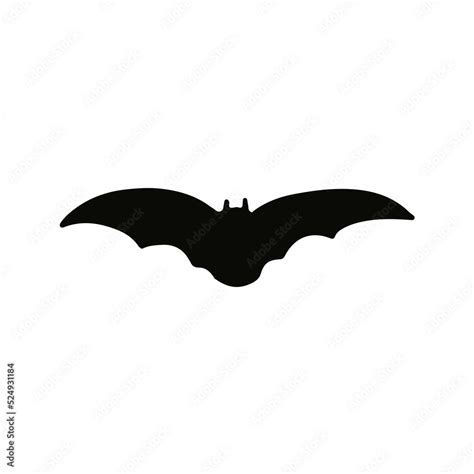 Vector black bat silhouette isolated Stock Vector | Adobe Stock