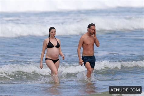 Anne Hathaway In A Bikini With Adam Shulmanin Hawaii AZNude