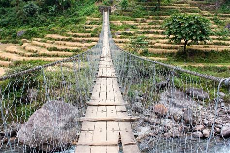 Rope Hanging Suspension Bridge Stock Image - Image of dependent ...