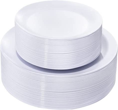 Wdf Pcs White Disposable Plates Include In Dinner Plates And