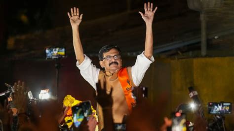 Sanjay Raut Walks Out Of Mumbai Jail After Over 3 Months Waves At Shiv