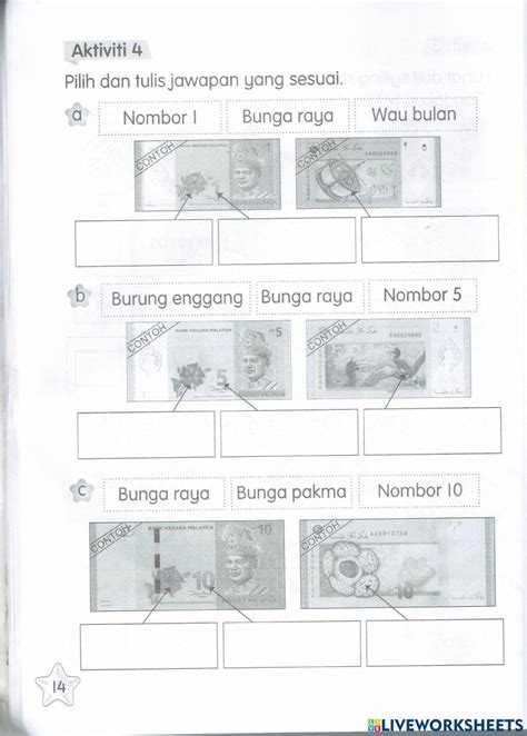 Suaikan Online Worksheet For 1 Live Worksheets