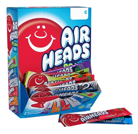 Airheads Candy Bars, Variety Bulk Box, Chewy Full Size Fruit Taffy