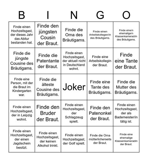 Finde Den Gast Bingo Card