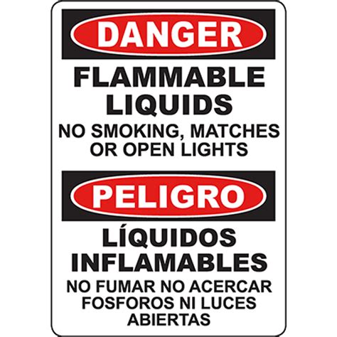 Danger Flammable Liquids Bilingual Sign Graphic Products