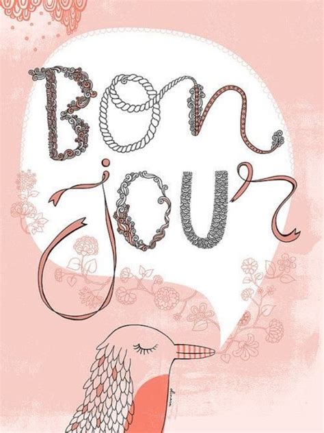 Bonjour Illustration Graphic Design Collection Lettering