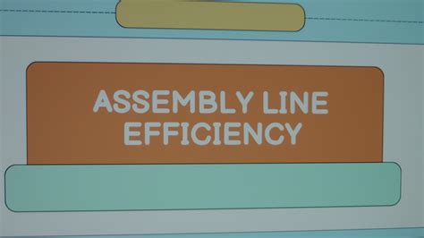 Assembly Line Efficiency inscription on page divided into colored spaces background. Graphic ...