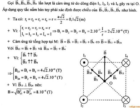 Bài tập xác định cảm ứng từ tổng hợp của các dòng điện thẳng EU