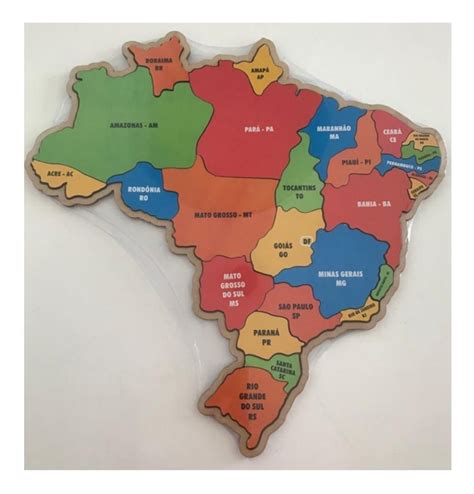 Quebra Cabe A Mdf Estados Mapa Do Brasil Regi Es Educativo Mercadolivre