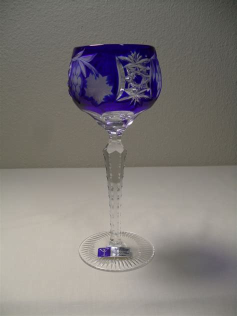 Bohemian Cut To Clear Cobalt Blue Goblet 8 38 Collectors Weekly