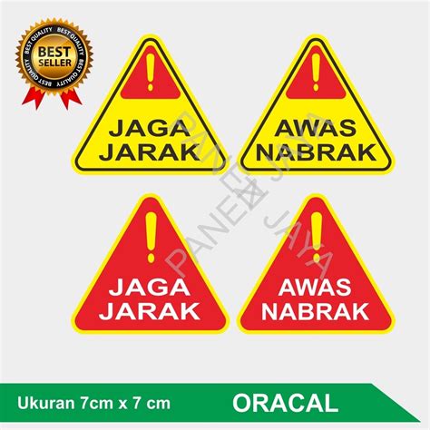 Jual Stiker Cutting Awas Nabrak Jaga Jarak Kualitas Ter Baik Termurah