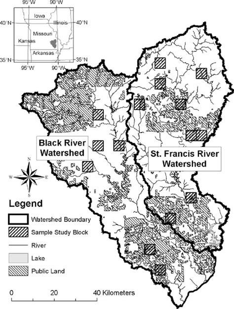 Map Of The Study Area In The Black And St Francis River Watersheds Of