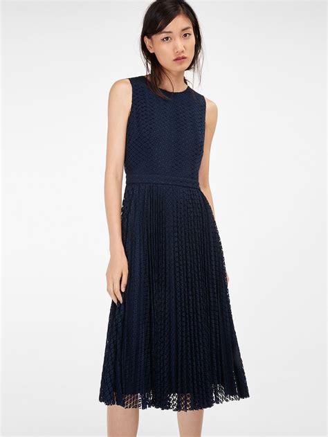 Autumn Winter 2016 WOMENs GUIPURE LACE PLEATED DRESS At Massimo Dutti