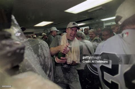 World Series, New York Yankees Scott Brosius victorious, celebrates ...