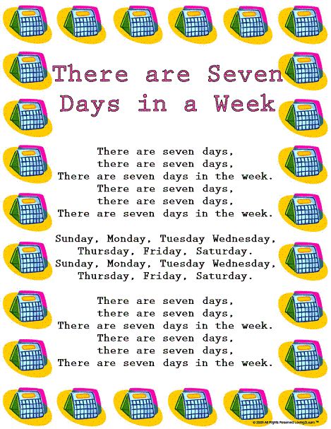 Days of the Week - "There are Seven Days in a Week" Song and Sing Along Video