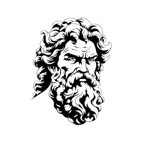 Premium Vector | Angry greek mythology character vintage hand drawn illustration