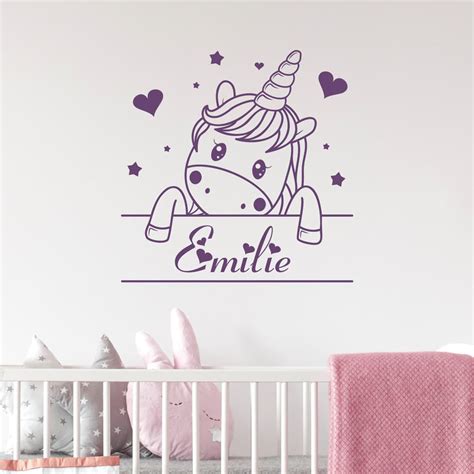 Sticker Bébé Licorne Prénom Personnalisé Stickrs