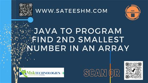 Java To Program Find 2nd Smallest Number In An Array MSK Technologies