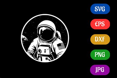 Astronaut Silhouette Svg Eps Dxf Graphic By Creative Oasis · Creative