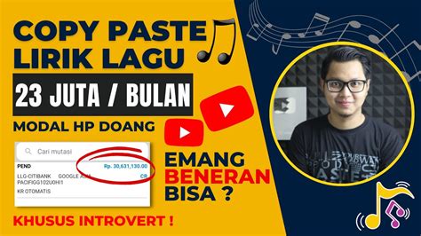 Emang Bisa 23jt Bulan Dari Copy Paste Lirik Lagu Ke Youtube Cara