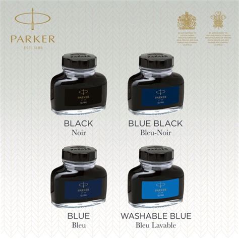 Parker Quink Bottled Refill Ink for Fountain Pens 57ml Blue - 1950376 ...