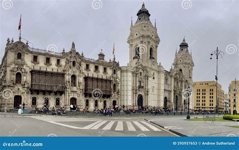 The Archbishop S Palace Of Lima On The Main Square Lima Peru October