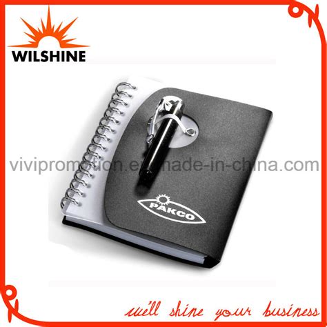 Custom Spiral PP Cover Notebook With Pen For Business Gift PPN227