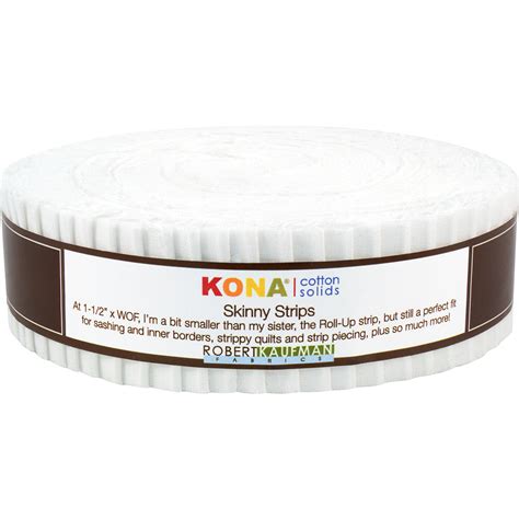 Robert Kaufman Kona Cotton Solids White Skinny Strips Jelly Roll Ss 102