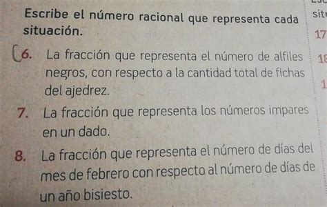 Solved Escribe el número racional que representa cada sit situación