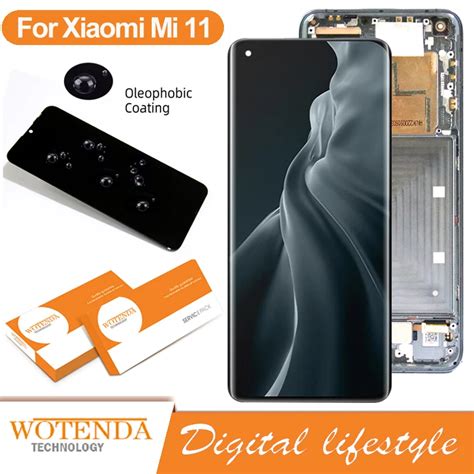 Display AMOLED Moldura Para Xiaomi Mi 11 Montagem LCD Touch Screen