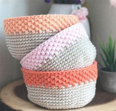 Aprende Hacer Cesta De Almacenamiento En Crochet Con Patr N