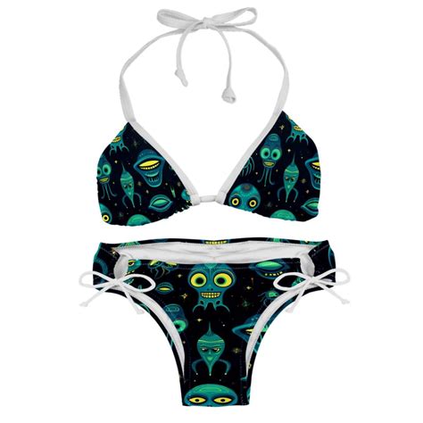 Alien Swim Wear Bikini Set With Detachable Sponge Adjustable Strap