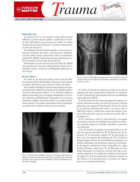 Fractura Luxaci N Radiocarpiana Transestiloidea Con Resultados A