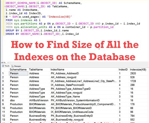 How To Find Size Of All The Indexes On The Database Interview Question Of The Week 097 Sql