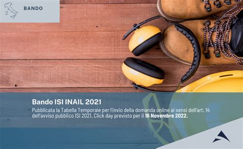 Bando ISI INAIL 2021 Pubblicazione Tabelle Temporali Alba Partners